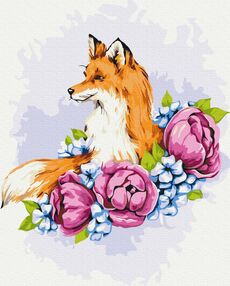 Розпис по номерах 40х50 BS53587 Квіткова лисиця  brushme Брашми