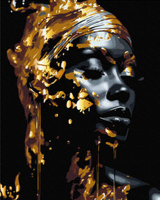 Розпис по номерах 40х50 BSB0004 Королева сутінків чорне полотно  brushme Брашми