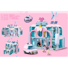 Конструктор Sluban Рожева серія лікарня машина фігурки 648 деталей М38-В1216