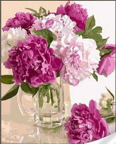 Алмазна мозаїка 30х40 HEG86914 Ніжні півонії "Strateg"