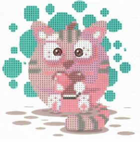 Алмазна мозаїка 18х18 JUB14408 Мультяшне кошенятко "Strateg"