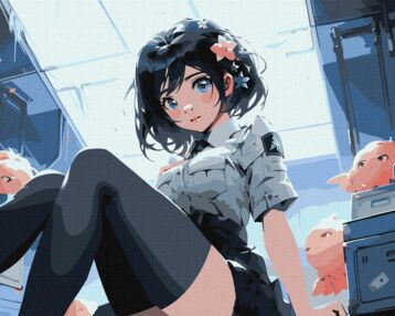 Розпис по номерах 40х50 КНО8419 Чарівна брюнетка "Ідейка"