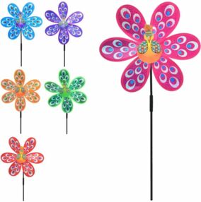 Вітрячок квітка паличка фольга 6 кольорів MR 0664-1