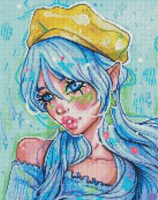 Алмазна мозаїка 40х50 АМО7606 Блакитноока модниця "Ідейка"