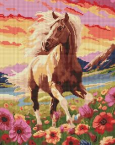 Алмазна мозаїка 40х50 АМО7937 Витончений кінь "Ідейка"