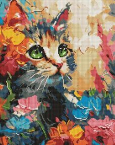 Алмазна мозаїка 40х50 АМО7994 Пухнастий котик "Ідейка"