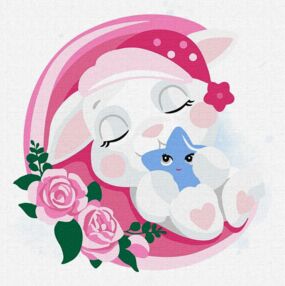 Розпис по номерах 30х30 КНО6094 Сонний зайчик "Ідейка"