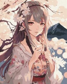 Розпис по номерах 40х50 КНО8346 Квіти сакури "Ідейка"