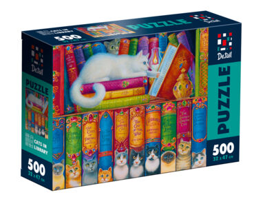 Пазли 500 деталей Коти в бібліотеці De.Tail. DT500-11