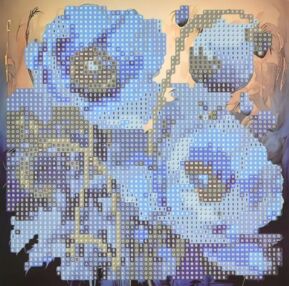 Алмазна мозаїка 18х18 JUB14391 Синя симфонія квітів "Strateg"