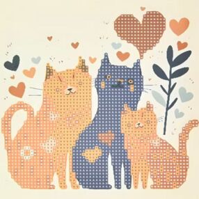 Алмазна мозаїка 18х18 JUB14396 Потрійне кохання "Strateg"