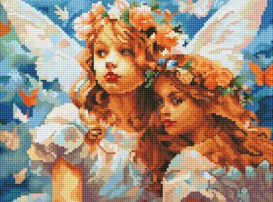 Алмазна мозаїка 30х40 DRBS53755 Янголи у квіткових вінках brushme Брашми