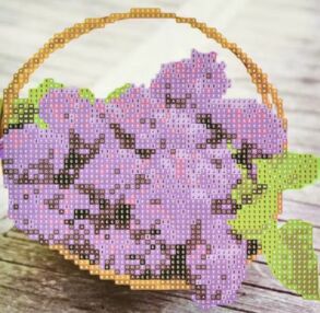 Алмазна мозаїка 18х18 JUB20875 Бузок у кошику "Strateg"