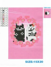 Алмазна мозаїка 10х15 YAB14421 Закохані котики "Strateg"