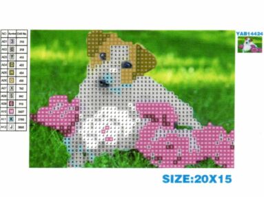 Алмазна мозаїка 10х15 YAB14424 Півонії та вірний друг "Strateg"