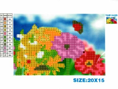 Алмазна мозаїка 10х15 YAB14425 Гербери і метелики "Strateg"