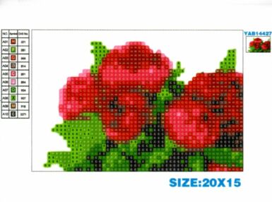 Алмазна мозаїка 10х15 YAB14427 Червоні півонії "Strateg"