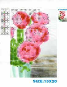 Алмазна мозаїка 10х15 YAB14428 Рожева симфонія "Strateg"