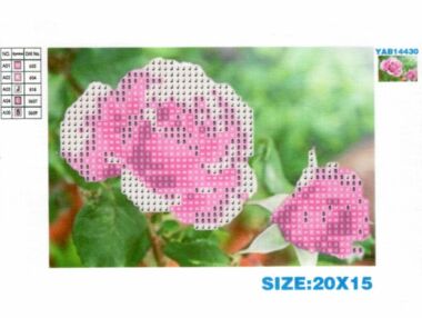 Алмазна мозаїка 10х15 YAB14430 Ніжність рожевих троянд "Strateg"