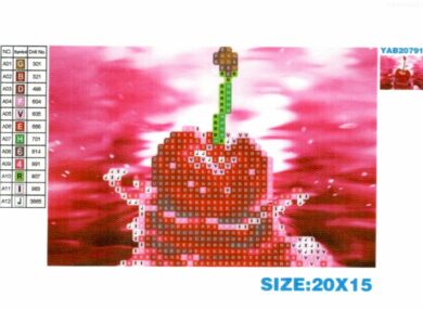 Алмазна мозаїка 10х15 YAB20791 Вишня в водяному відображенні "Strateg"