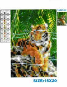 Алмазна мозаїка 10х15 YAB27430 Тигр у своєму владарюванні "Strateg"