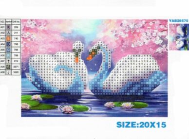 Алмазна мозаїка 10х15 YAB28575 Кохання як у лебедів "Strateg"