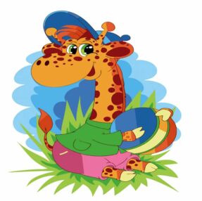 Розпис по номерах 30х30 ES059 Жираф у кепочці "Strateg"