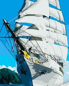 Розпис по номерах 30х40 SS1023 Вітрильник у морі "Strateg"