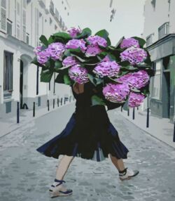 Розпис по номерах 30х40 SS6470 Дівчина з букетом "Strateg"