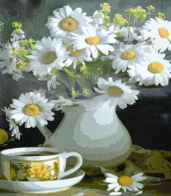 Розпис по номерах 30х40 SS6495 Ромашки в вазі "Strateg"