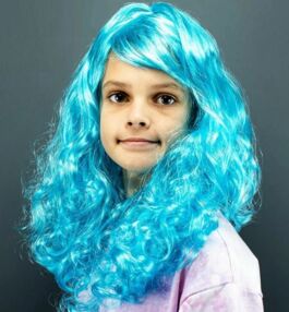 Карнавальна перука 50 см блакитний КА-23-653