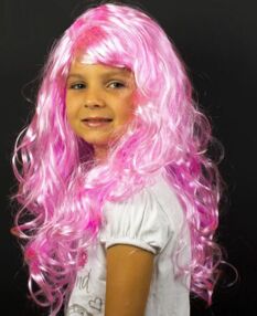 Карнавальна перука 50 см хвиляста рожева КА-23-652