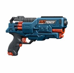 Пістолет автоматичний з барабаном та м'якими набоями 24 шт синій BIG901