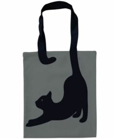 сумка шопер 35 х 40 см габардин графітовий кішка ручка-хвіст 4253