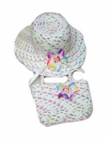 Сумочка + капелюх 2 короткі ручки капелюх-діаметр 16 см квітка T16-16