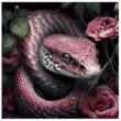 Розпис по номерах 40х40 AV4040-48 Екзотична змія у квітковій атмосфері на чорному фоні "Strateg" купити
