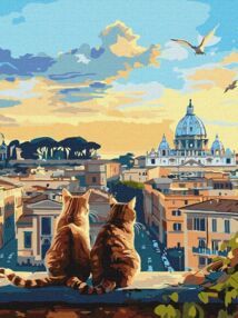 Розпис по номерах 30х40 КНО6606 Котики у Римі "Ідейка"