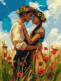 Розпис по номерах 30х40 КНО8456 Закохана пара "Ідейка"