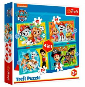 Пазли 4 в 1 Щаслива команда Щенячий патруль Trefl 34346