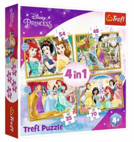 Пазли 4 в 1 Щасливий день Дісней  Принцеси Trefl 34385