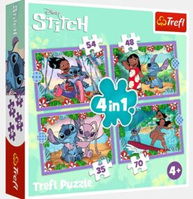 Пазли 4 в 1 Божевільний день Ліло і Стітча Trefl 34633