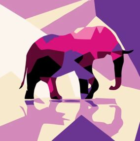 Розпис по номерах 20х20 HH7042 Слон в абстракції "Strateg"