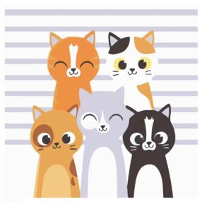 Розпис по номерах 20х20 HH7081 П'ять маленьких мурчачих "Strateg"