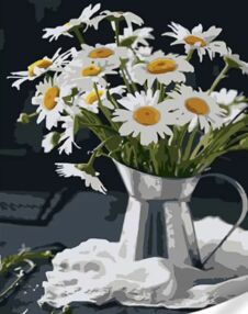 Розпис по номерах 40х50 GS1634 Ромашки в келиху на кольоровому фоні "Strateg"