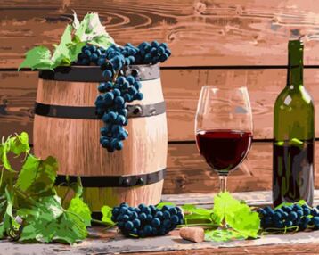 Розпис по номерах 40х50 VA-2510 Домашнє вино на кольоровому фоні "Strateg"