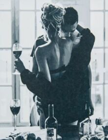 Розпис по номерах 40х50 VA-2812 Пристрасна пара на кольоровому фоні "Strateg"