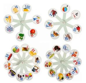 Віяло літер УКРАЇНСЬКИХ з малюнками (пластмасове)