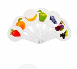 віяло фрукти - овочі пластмасове