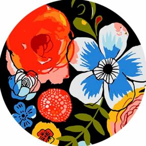 Розпис по номерах на вінілі 30х30 GP-12 Квіти в кольорах краси і спокою "Strateg"