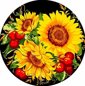 Розпис по номерах на вінілі 30х30 GP-9 Жовте сяйво соняшника "Strateg"